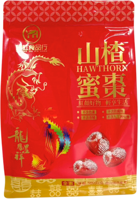 為食貨 山楂蜜棗 獨立包裝 酸甜可口 傳統風味 懷舊零食, 500g, 1個