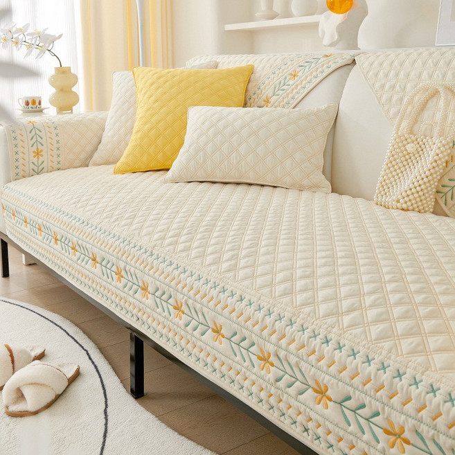 호밍사이 보헤미안 스타일 부드러운 소파 패드 사계절 공용 워싱코튼 움직임 방지