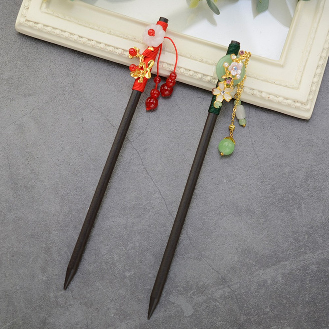 [HANNAL] 나무 뒤꽂이 올림머리비녀 2개모둠