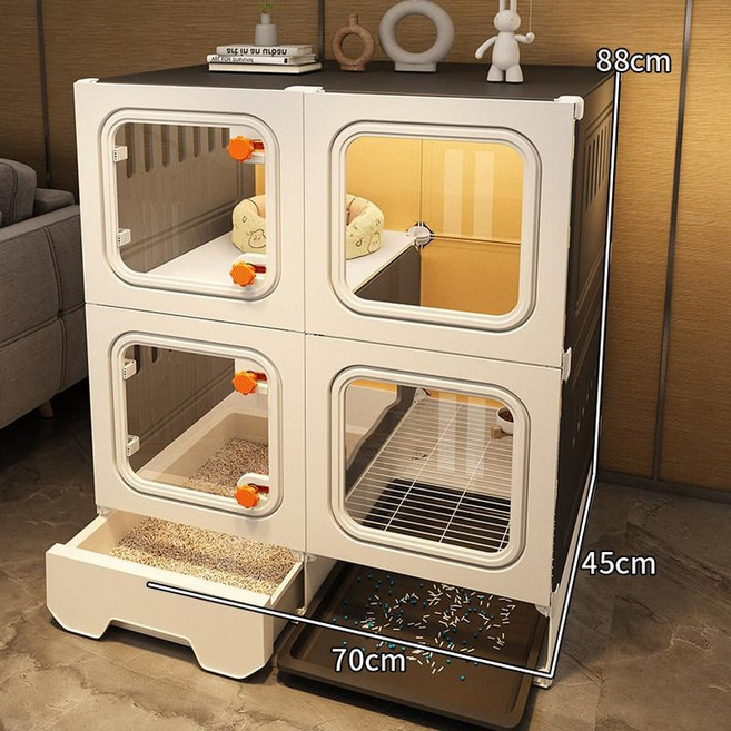 고양이 격리장 반려묘 대형 캣케이지 실내 사육장 놀이터, 1개, 70x45x88 2단 구역 포함