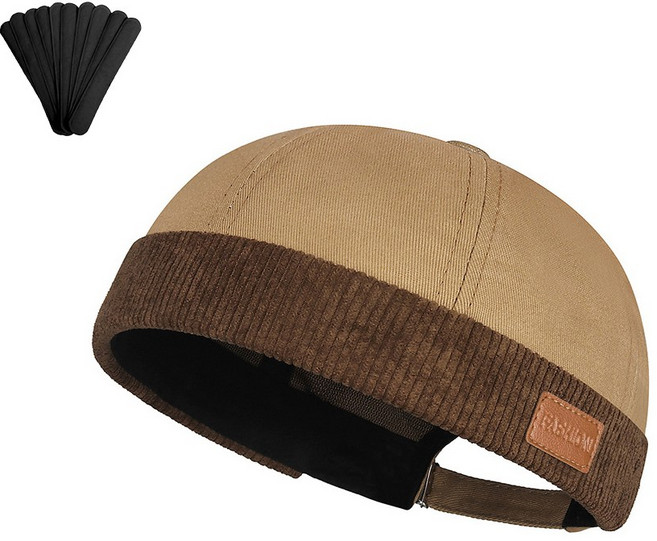 BELLEAURA 남여공용 투톤 코듀로이 와치캡 커플모자 패션와치캡 캐주얼모자 챙없는 골무모자 (모자 오염방지패드 지급)