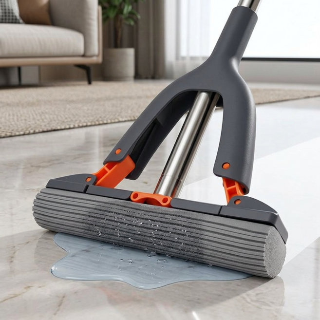 슬러피 스펀지 손잡이걸레 청소용 손걸레 만능걸레 미니밀대 그레이, 1개