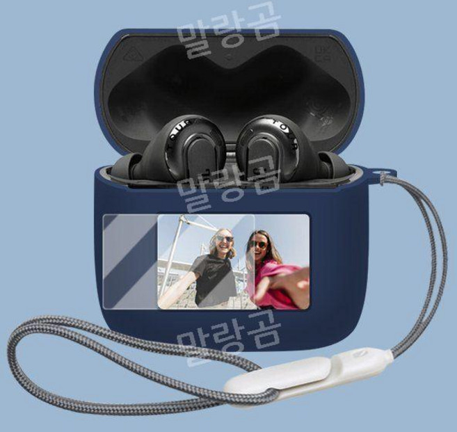 TOUR PRO3 케이스 보호 커버 실리콘 액정보호 필름 무선 이어폰 호환 이어버드, 투어 프로 3, 블루+스트랩+액정필름, 1개