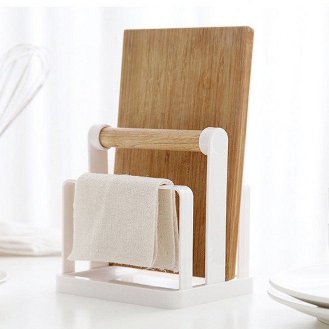 화이트 우드 건조하기 편리한 도마랙 걸이 정리 거치대 꽂이 다용도 건조대 받침대 보관대 식탁 함 식판 우드 쟁반 접시 주방도구, 1개