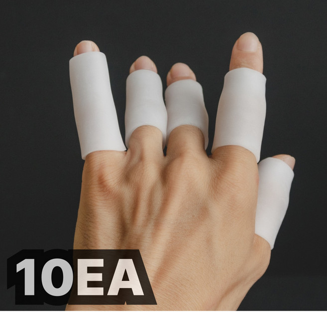 이츠오 손가락 마디 보호 오픈형 실리콘 밴드, 10개, 화이트