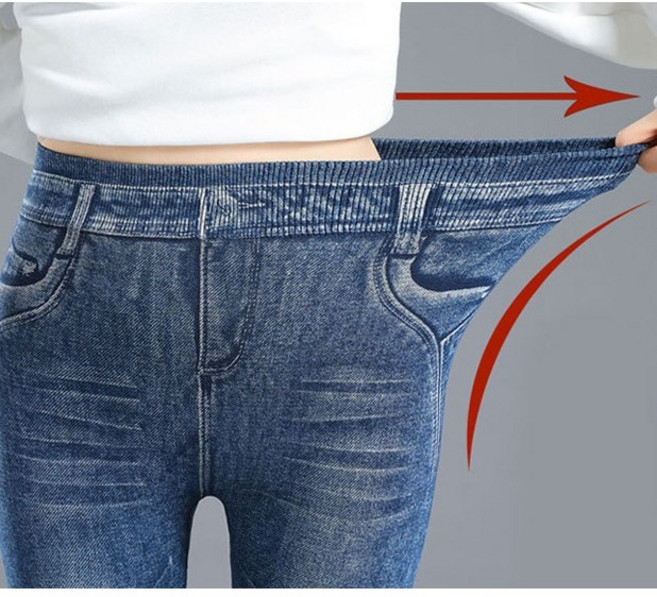 청바지 데님 신축성 페이크 레깅스 워싱 섹시한 스판 블랙 블루 색상