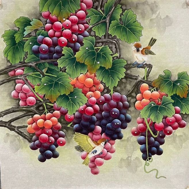 재물포도 부귀새 우드 조각퍼즐 청포도 적포도 행운 건강 재물복 수확하는 과일 동양화 풍수 직소퍼즐 부모님 선물 300 500 1000피스, 부귀새와 재물포도 퍼즐09, 500피스(퍼즐유액없음), 1개