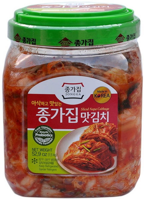 종가맛 김치 52.9온스(1.5kg) 절인 배추김치 - 에서 수입 신선한 자연 발효, 1개