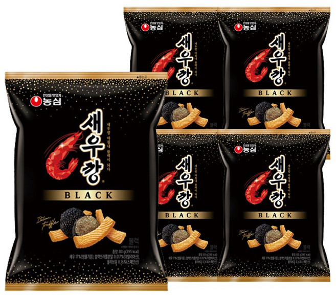 농심 블랙새우깡 80g x 5개 / 트러플향 스낵, 1개