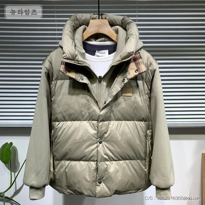 패딩남 쇼트 투피스 후드 도톰 코트 6P919