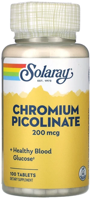 Solaray 피콜린산크로뮴 200mcg 100정, 1개 - 쿠팡