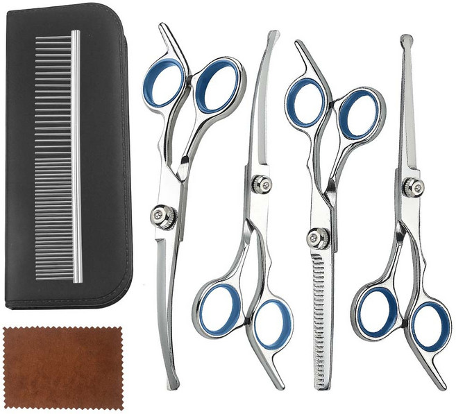 모가펫 애견 안전 미용가위 반려동물 가위 풀세트, 1세트, 스텐레스 실버