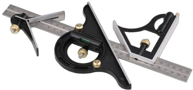 多功能組合角尺 木工測量工具, 鋁合金, 1個