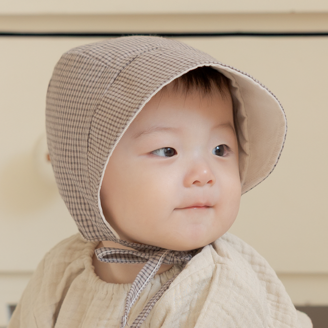 메르베 리버서블 유아 와이드 썬 햇 보넷 봄 여름 햇빛가리개 사계절 모자