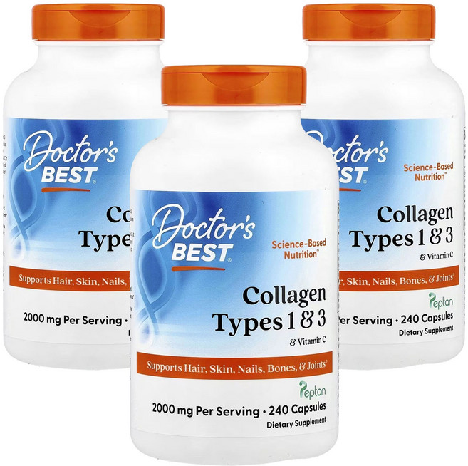 닥터스베스트 콜라겐 타입 1 앤 3 500mg 캡슐, 240정, 3개
