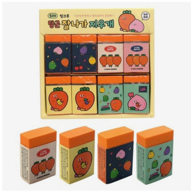 핑크풋 당근 잘나가 지우개(32개 세트), 32개, 당근지우개