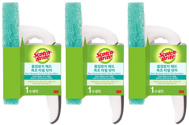 3M 흠집방지 클리닝 헤드 욕조 닦이, 3개