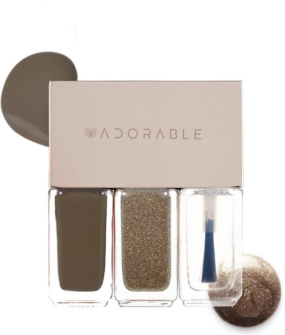 어도러블 아세톤 없이 지우는 임산부 매니큐어 글리터, 1개, 15ml, No. 17 코코아