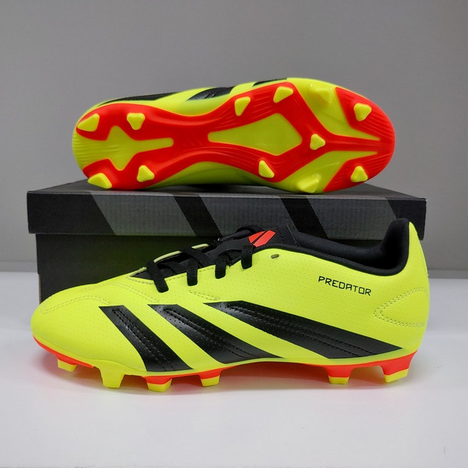 아디다스 키즈 여성 프레데터 클럽 FxG 옐로우 블랙 축구화 풋살화 천연잔디 스터드레이스 신발끈 추가증정