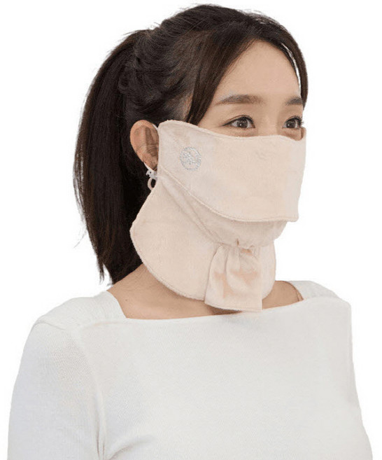 고운골프 극세사 L-II 마스크 등산야외활동 방한마스크 여성용 골프마스크, 베이지