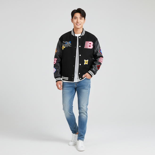 바이밍 봄신상 베이직 야구잠바 남녀공용 가벼운 바시티 자켓