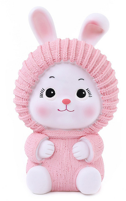 행운이들어오는 토끼 저금통 동전 지폐 인테리어 금고, 1개, 핑크