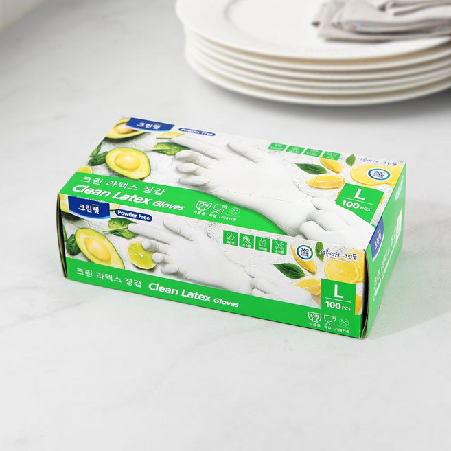 크린랩 크린 라텍스장갑 100매 소 중 대, 1개