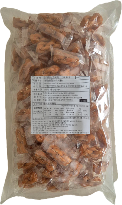 참깨 미니꽈배기 한입크기 약 120개내외 개별포장 주전부리간식 옛날꽈배기과자, 1개, 800g