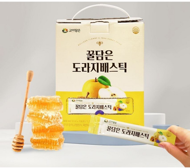 환절기 국산 꿀담은 배도라지 스틱 대용량 100T 미세먼지, 10ml, 1세트