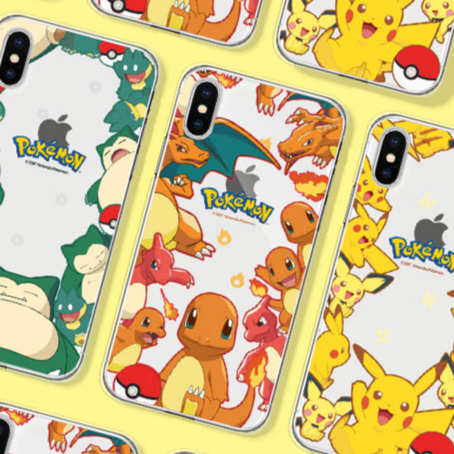 루다컴퍼니 SR포켓몬 에볼루션 패턴 클리어케이스_애플 휴대폰 케이스