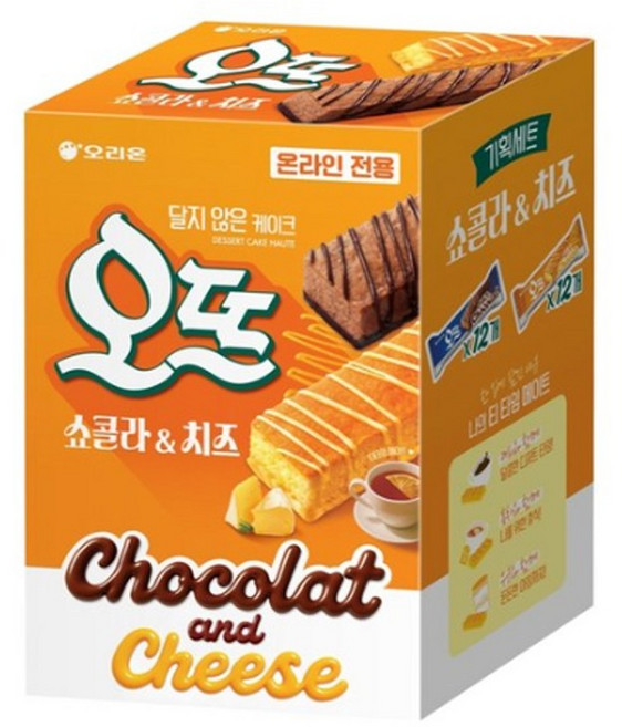 오리온 오뜨 쇼콜라앤 치즈 기획 세트, 쇼콜라 6p x 2 + 치즈 6p x 2, 3개