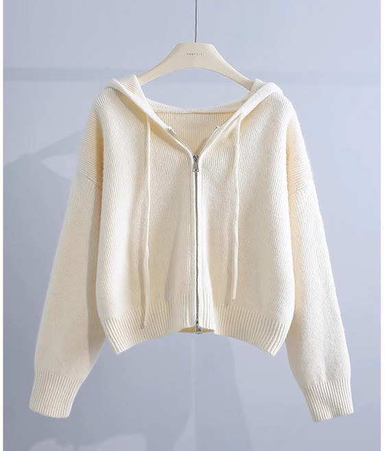 여성 가을 부드러운 캐주억 후디 스웨터 니트