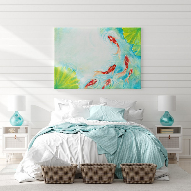 아란아트 연꽃 잉어액자 생기그림 합격운 서재 공부방 인테리어벽꾸미기, 02  복록수고 잉어떼