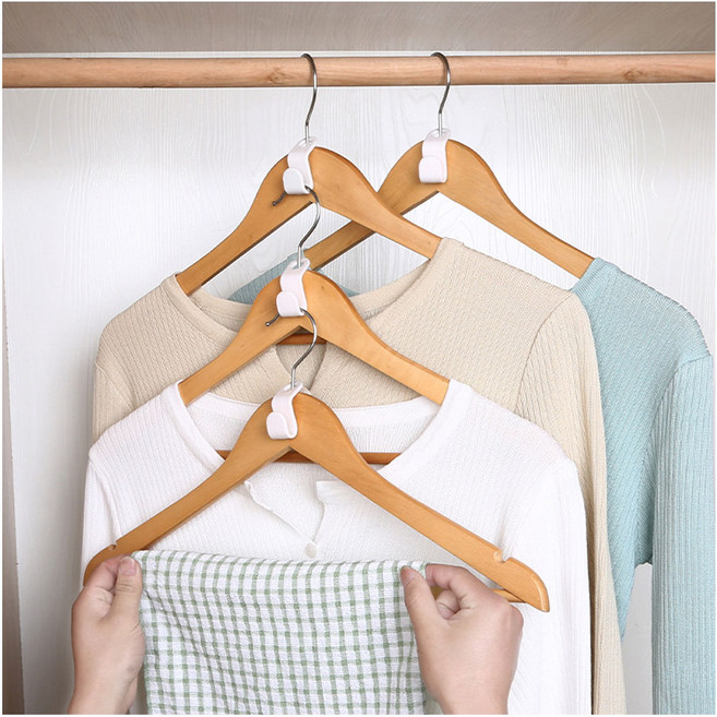 옷정리 옷수납 특이한 옷걸이정리대 옷거치대 (1p), 옷걸이더블고리(하늘)(1p), 1개