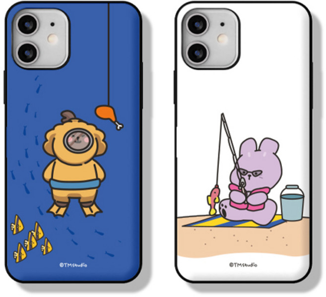 시안샵 TRY 티엠 쌀밥약밥 바다구경 카드도어범퍼케이스 / 아이폰14 13 12 11 MINI PRO MAX XR XS 7 8 SE2 + 단선방지