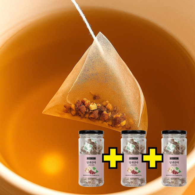 국산 당귀산사 티백차 카페인없는 전통 약초차, 3개, 20개입, 1g