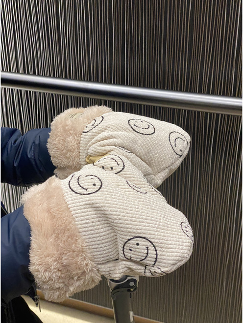 콤마스포츠 어린이 유아 아동 킥보드 자전거 장갑 핸드워머 핸들바 방한 커버 토시 핸드머프, 크림, 1개