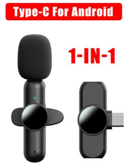새로운 무선 라 발리에 마이크 휴대용 소음 차단 오디오 비디오 녹음 iPhone 15 iPad Xiaomi Samsung Live Game Mic, 4) 1in1 For Type c