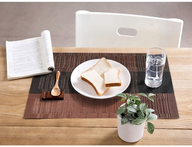 모아모아몰 호텔식 식탁매트 유러피안 테이블매트 2인 세트(2매), 브라운, 1세트, 30*45cm