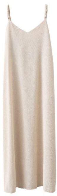 肌理紋細肩帶長洋裝／V領無袖連身裙 展現優雅氣質與時尚品味, 杏(22)