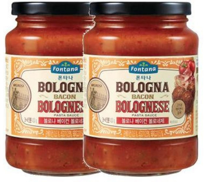 폰타나 볼로냐 베이컨 볼로네제 파스타소스 430gx2 간편식 집들이 존맛탱 맛집 파스타 스파게티 쉬운요리, 2개, 430g