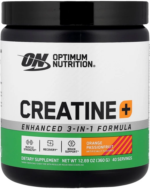Optimum Nutrition 옵티멈뉴트리션 크레아틴 오렌지 패션프루트 360g 파우더 운동보충제, 1개 - 쿠팡