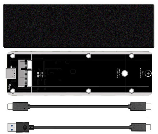 2012 Air A1425 A1398 A1465 A1466 SSD 케이스 USB3 2 GEN2 6Gbps M SATA 박스 인클로저, [01] Black 2 Cable, 1개