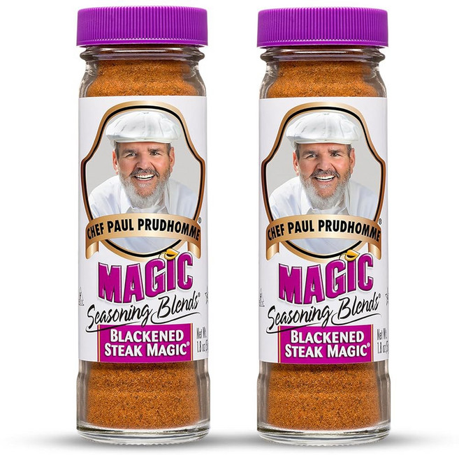 셰프 폴 매직 시즈닝 블렌드 블랙닝 스테이크 매직 | 스테이크 & 소고기를 위한 대담한 맛 | 그릴 로스팅 및 바비큐를 위한 글루텐 프리 시즈닝 | 마늘 & 칠리를 곁들인 스파이, 1개