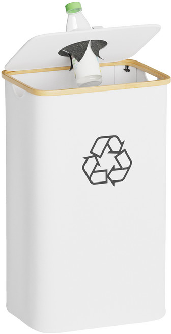 대용량 주방용 패브릭 재활용통 뚜껑형 내부가방 2매, 화이트