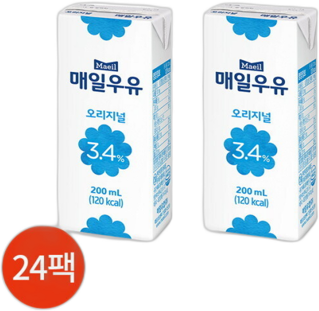 매일 멸균우유 묶음, 200ml, 2팩