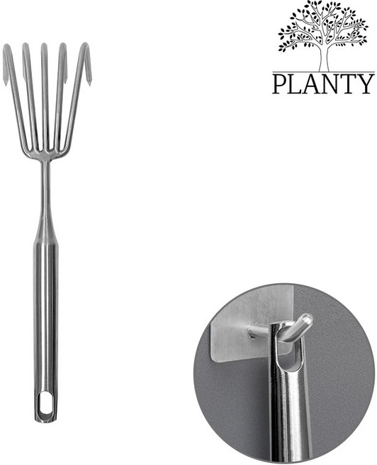 플렌티 5발 올스텐 갈퀴 호미 원예 텃밭 주말 농장 갯벌 체험 도구 장비 용품 잡초 제거, 5발올스텐갈퀴호미, 1개