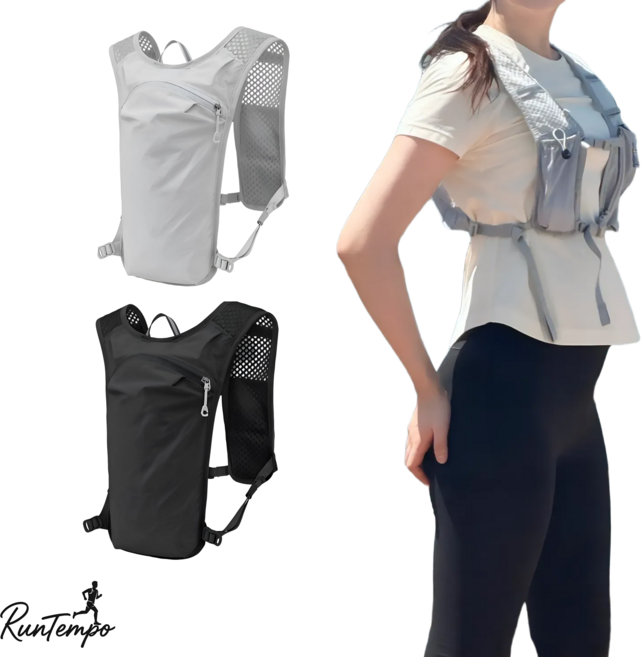 런템포 초경량 러닝 조끼 트레일 등산 런닝 마라톤 조깅 라이딩 가방, 아이스 그레이, 1개