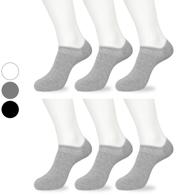 NO 라벨 면100% 순면 여성용 슈퍼미니 발목 양말 6켤레 SET