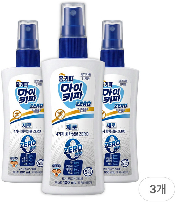 홈키파 마이키파 제로 엑스트라파워 미스트액, 100ml, 3개